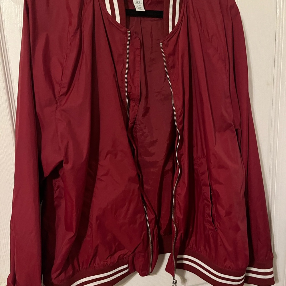 H&M Burgundy Bomber Jacket